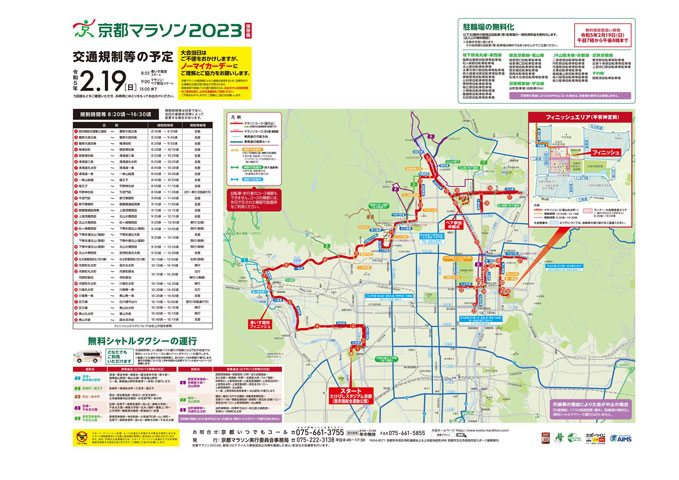 京都マラソン２０２３交通規制等の予定